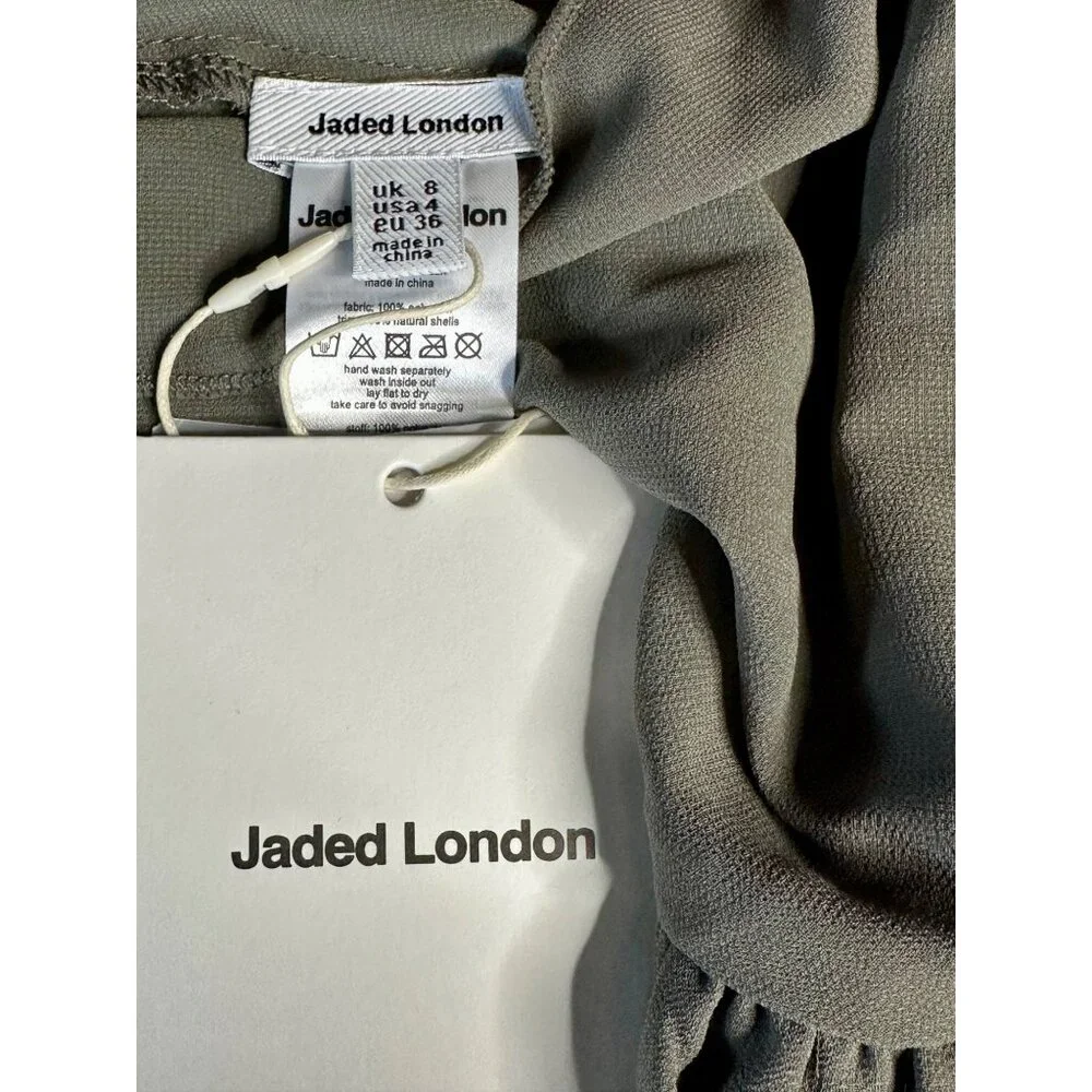 Jaded London Layered Mini Dress in Grey New Womens Sheer Halter - Picture 9 of 17
